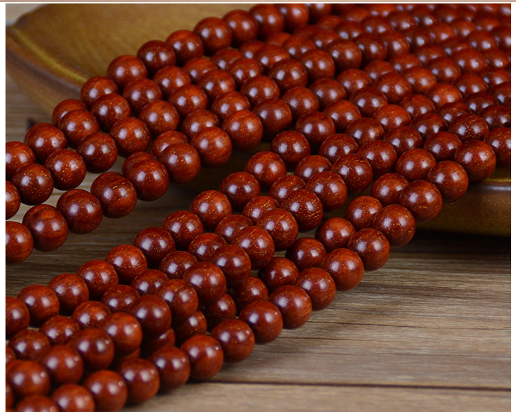 Zambia Small-Leaf Rosewood Blood Sandalwood Barrel Beads Bracelet Sweater Chain Unisex Buddhist Prayer Beads High-Density Old Material Cultural Goods Wholesale