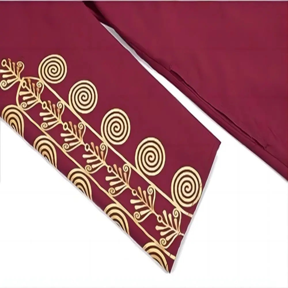 Chemise africaine à manches longues pour hommes, chemise à col chinois imprimé en métal doré, ensemble deux pièces pour Festival National traditionnel de mariage