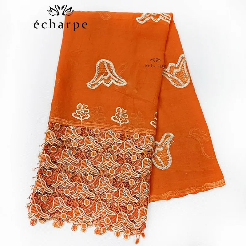 Écharpe de luxe de haute qualité 100% coton, écharpe islamique pour femmes africaines de Dubaï, motif LOVE brodé, dentelle chimique, 2 couleurs