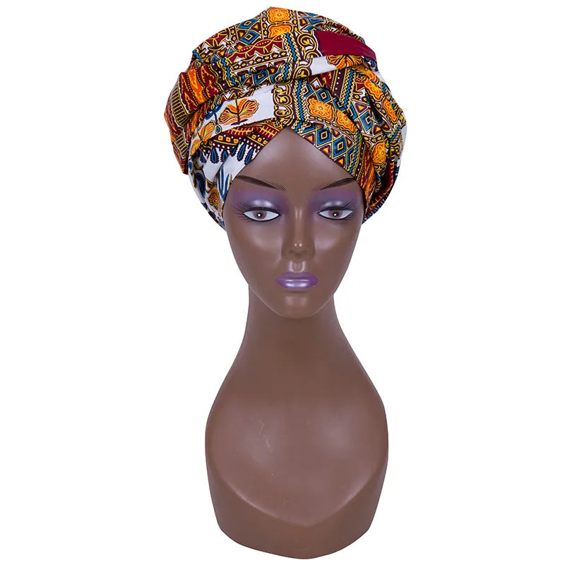 Gele & Ipele – foulard multicolore pour cheveux, bandeau Bazin, écharpe à nouer, de haute qualité, pour tête africaine, BRW02