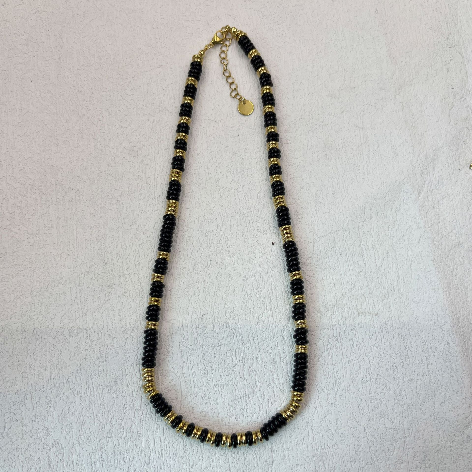 Niche natural semi-precious stone color Frisbee necklace handmade beaded vintage temperament clavicle chain high multi-color optional