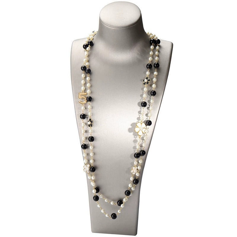 Light Luxury and High-End Multi-Layered Pearl Sweater Chain, Feminine, Simple, Long Autumn and Winter Necklace, Alloy Accessories, Jewelry