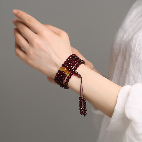 Myanmar Blood Pearl 108 beads beeswax bracelets for men and women Amber multi-ring bracelet necklace water purification beads