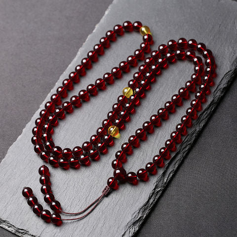 Myanmar Blood Pearl 108 beads beeswax bracelets for men and women Amber multi-ring bracelet necklace water purification beads