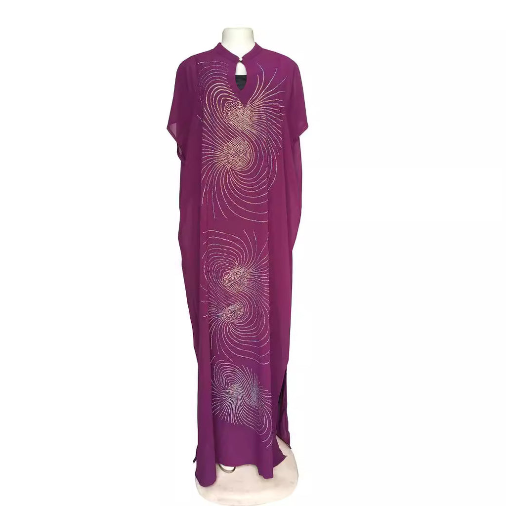 Cross-border supply of small collar whirlwind personality hot drilling fashion loose dress African women's dress clearance