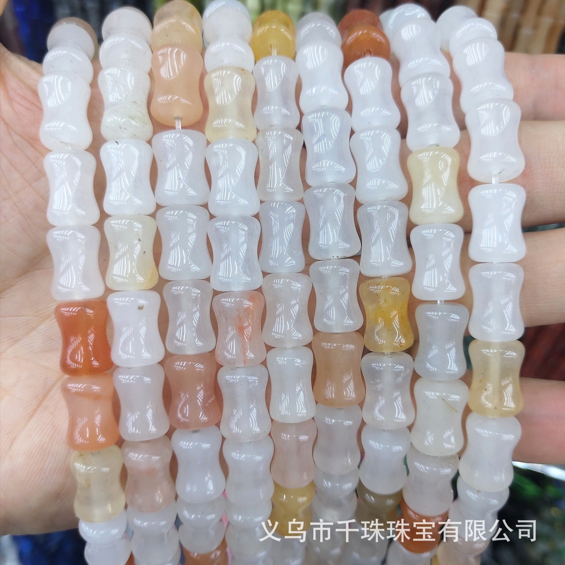 Natural Xinjiang Golden Silk Jade Bamboo Loose Beads Spacer Beads DIY Beaded Hairpin Necklace Bracelet Jewelry Accessories Wholesale
