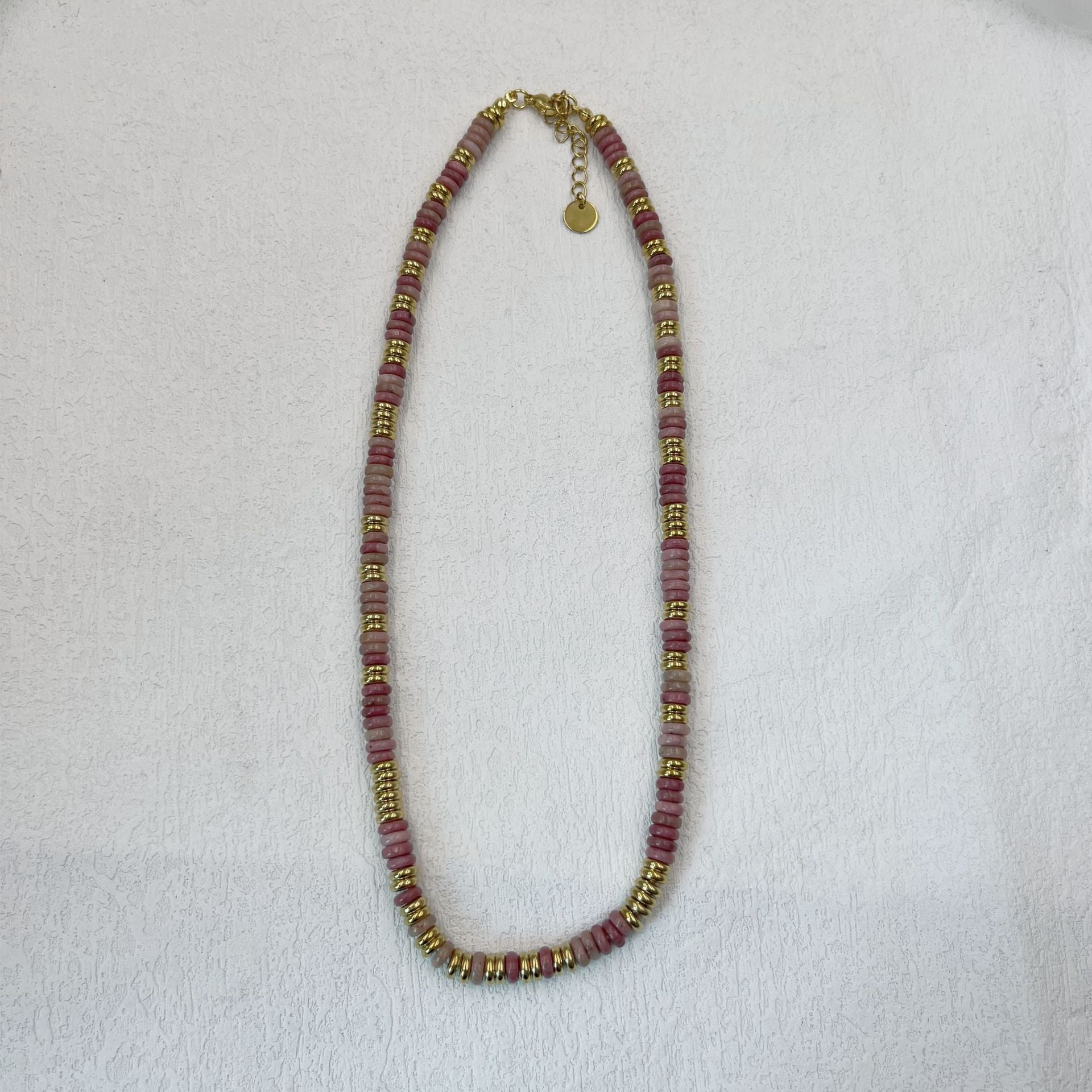 Niche natural semi-precious stone color Frisbee necklace handmade beaded vintage temperament clavicle chain high multi-color optional