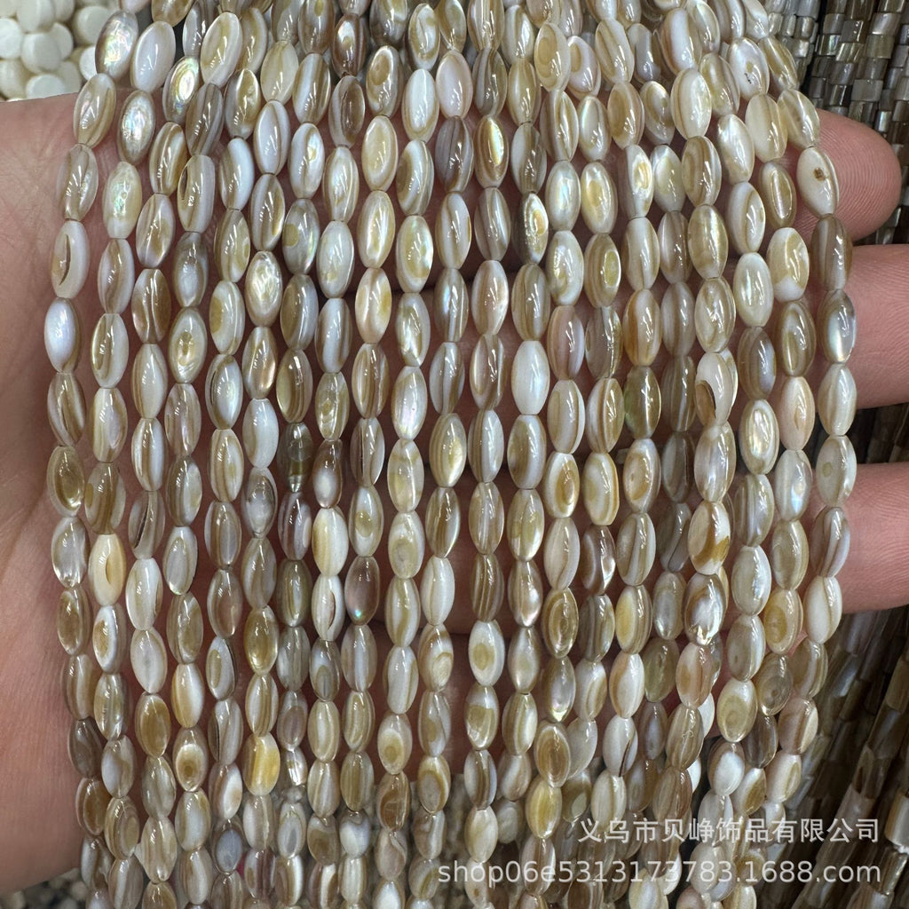 Natural Cow Tendon Shell Beads Round Tube Beads DIY Jewelry with Necklace Penguin Shell Oil Flower Shell Beads Bracelet Wholesale