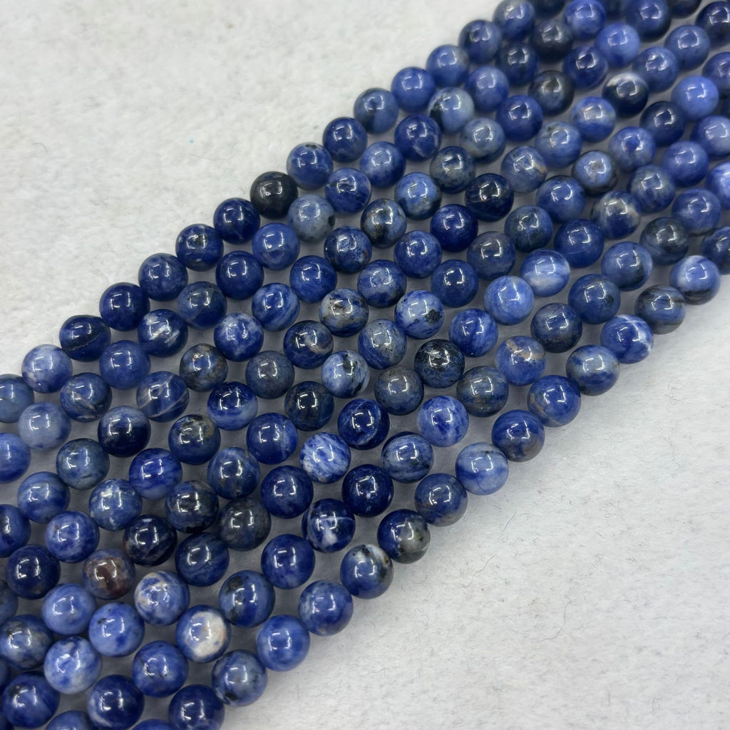 Natural stone loose beads blue grain round beads original handmade DIY jewelry bracelet necklace with beads beaded material semi-finished products