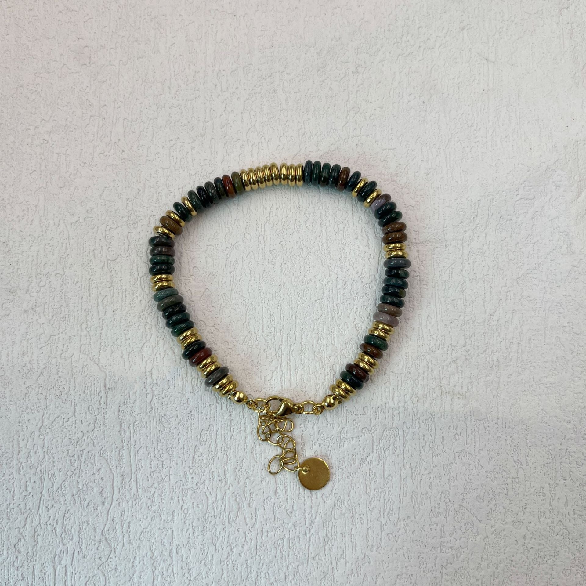 Niche natural semi-precious stone color Frisbee necklace handmade beaded vintage temperament clavicle chain high multi-color optional