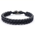 Double-layer frosted stone bracelet natural tiger eye stone double-row beaded woven bracelet can be customized DIY lettering bracelet