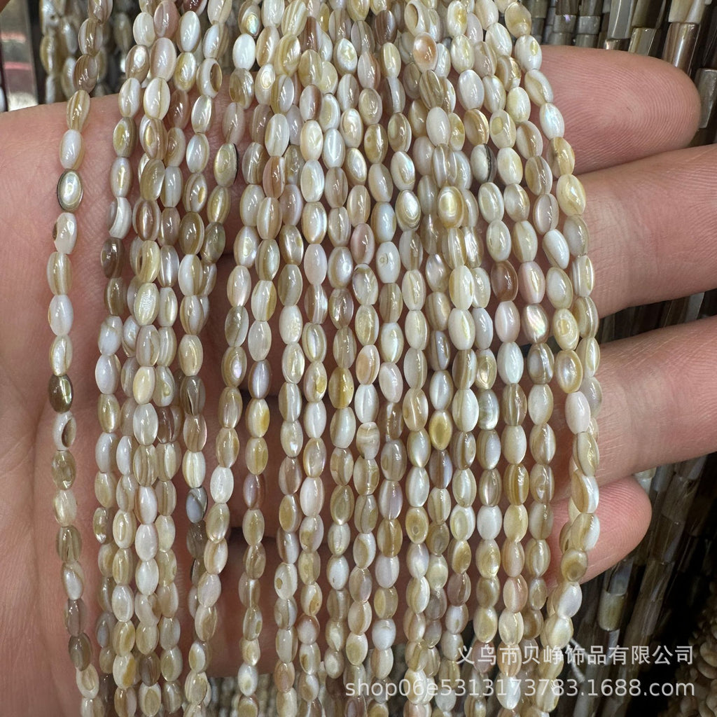 Natural Cow Tendon Shell Beads Round Tube Beads DIY Jewelry with Necklace Penguin Shell Oil Flower Shell Beads Bracelet Wholesale