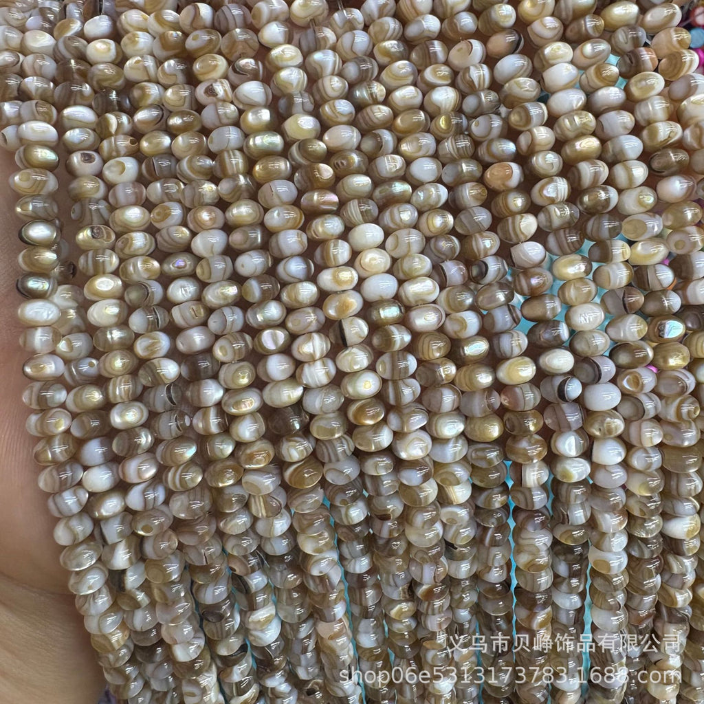Natural Cow Tendon Shell Beads Round Tube Beads DIY Jewelry with Necklace Penguin Shell Oil Flower Shell Beads Bracelet Wholesale