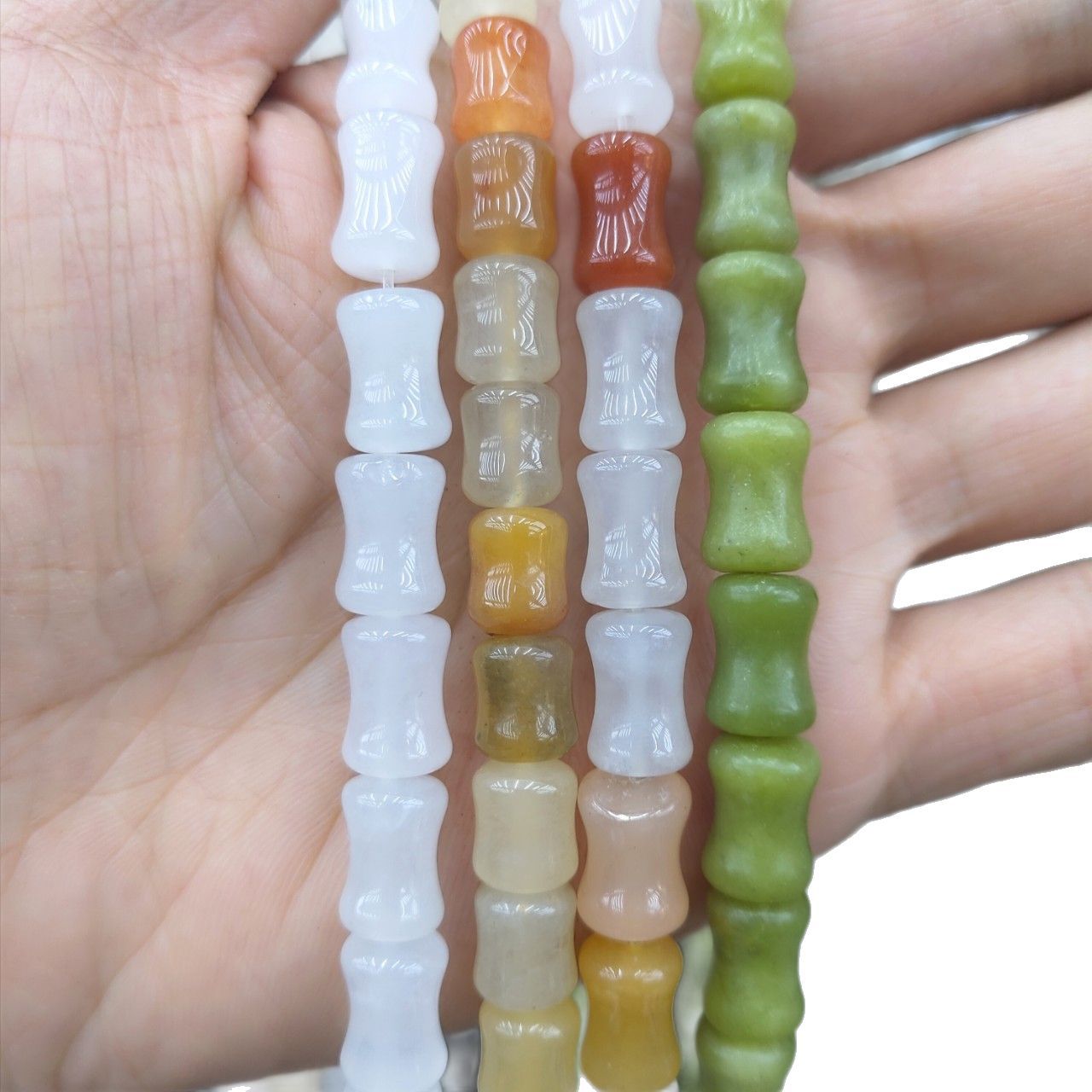 Natural Xinjiang Golden Silk Jade Bamboo Loose Beads Spacer Beads DIY Beaded Hairpin Necklace Bracelet Jewelry Accessories Wholesale