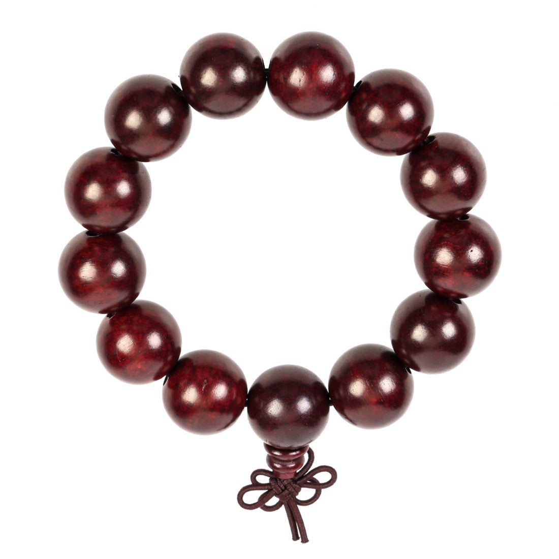 Natural Ebony Sour Branches Big Buddha Beads Round Beads Bracelet New Chinese Style Sandalwood Artistic Jewelry Bracelet for Men and Women