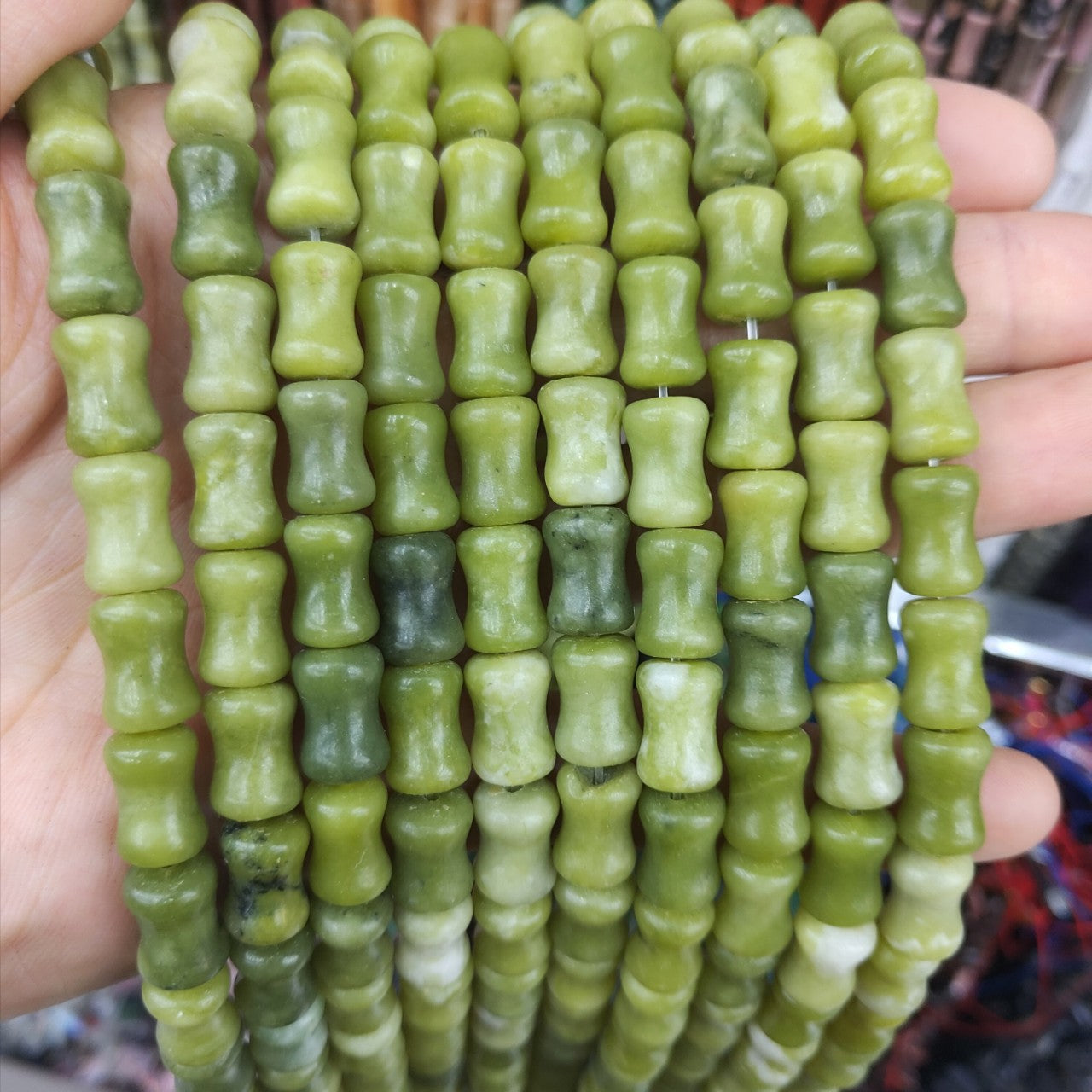 Natural Xinjiang Golden Silk Jade Bamboo Loose Beads Spacer Beads DIY Beaded Hairpin Necklace Bracelet Jewelry Accessories Wholesale