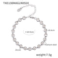 European and American Style Colorful Round Bead Zircon Necklace Bracelet Titanium Steel Pvd Plated 18K Gold Bohemian Super Flash Jewelry Set