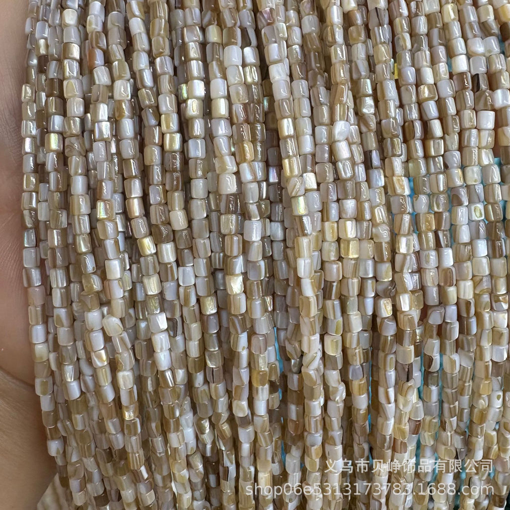 Natural Cow Tendon Shell Beads Round Tube Beads DIY Jewelry with Necklace Penguin Shell Oil Flower Shell Beads Bracelet Wholesale