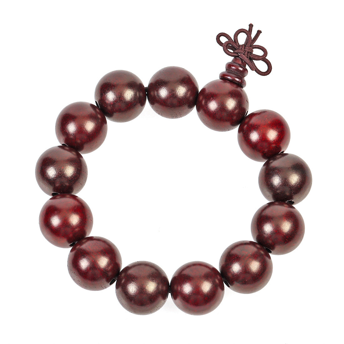 Natural Ebony Sour Branches Big Buddha Beads Round Beads Bracelet New Chinese Style Sandalwood Artistic Jewelry Bracelet for Men and Women