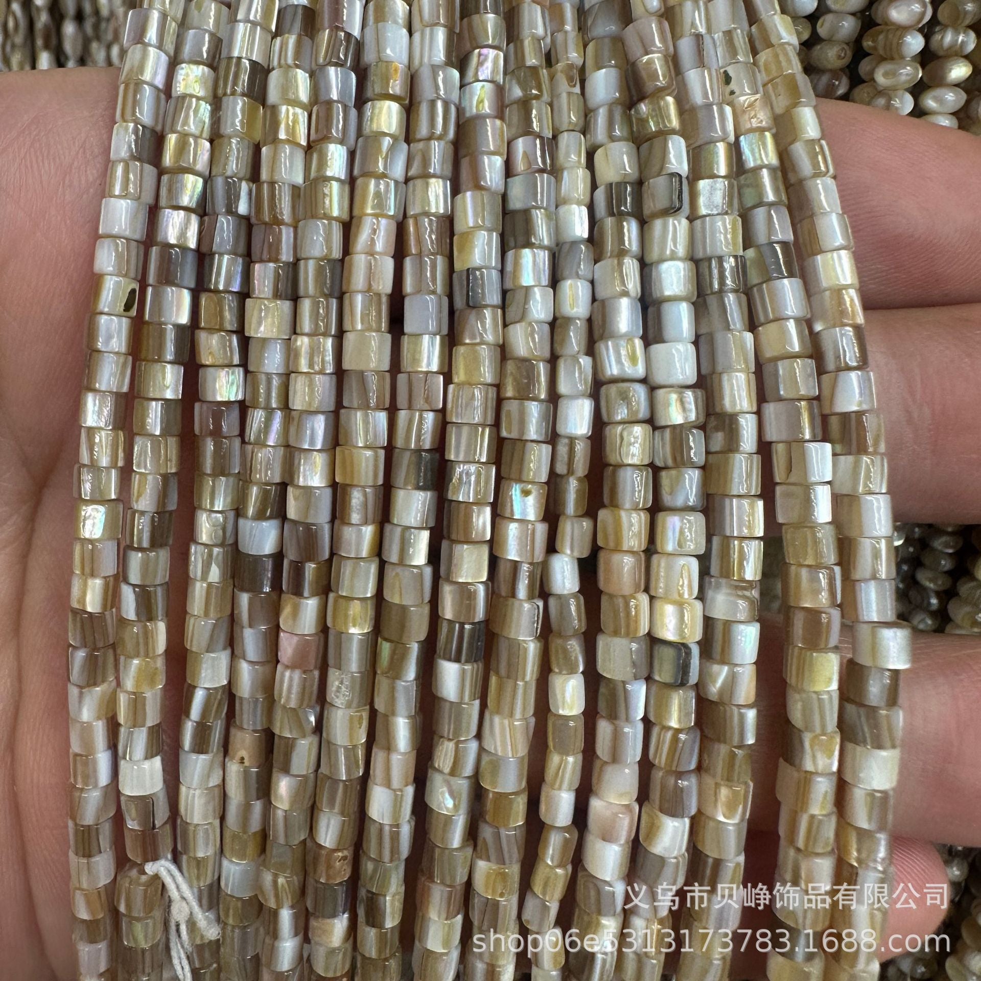 Natural Cow Tendon Shell Beads Round Tube Beads DIY Jewelry with Necklace Penguin Shell Oil Flower Shell Beads Bracelet Wholesale