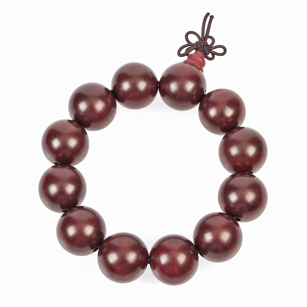 Natural Ebony Sour Branches Big Buddha Beads Round Beads Bracelet New Chinese Style Sandalwood Artistic Jewelry Bracelet for Men and Women