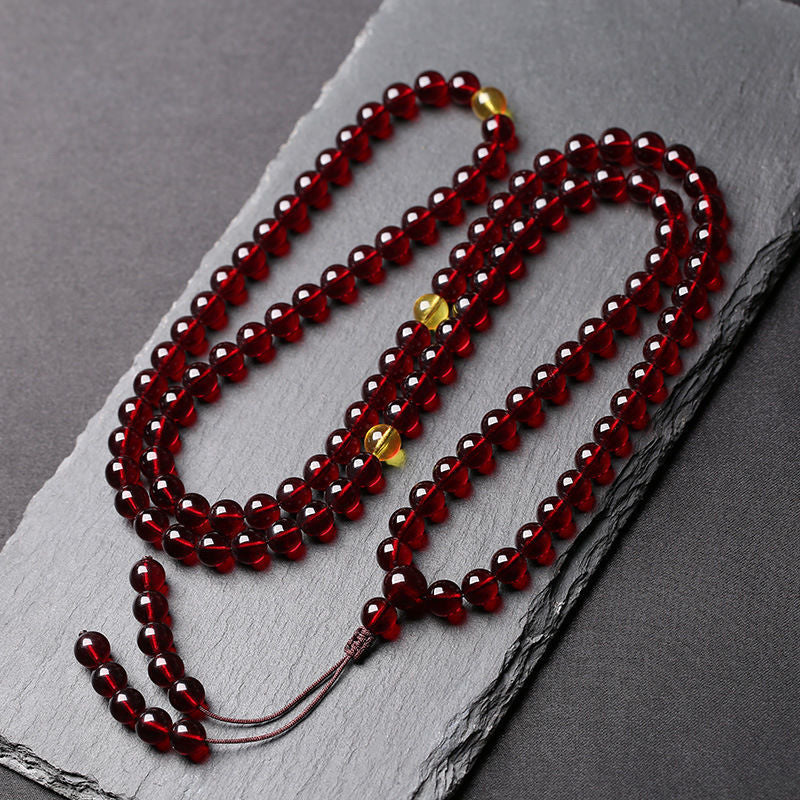 Myanmar Blood Pearl 108 beads beeswax bracelets for men and women Amber multi-ring bracelet necklace water purification beads