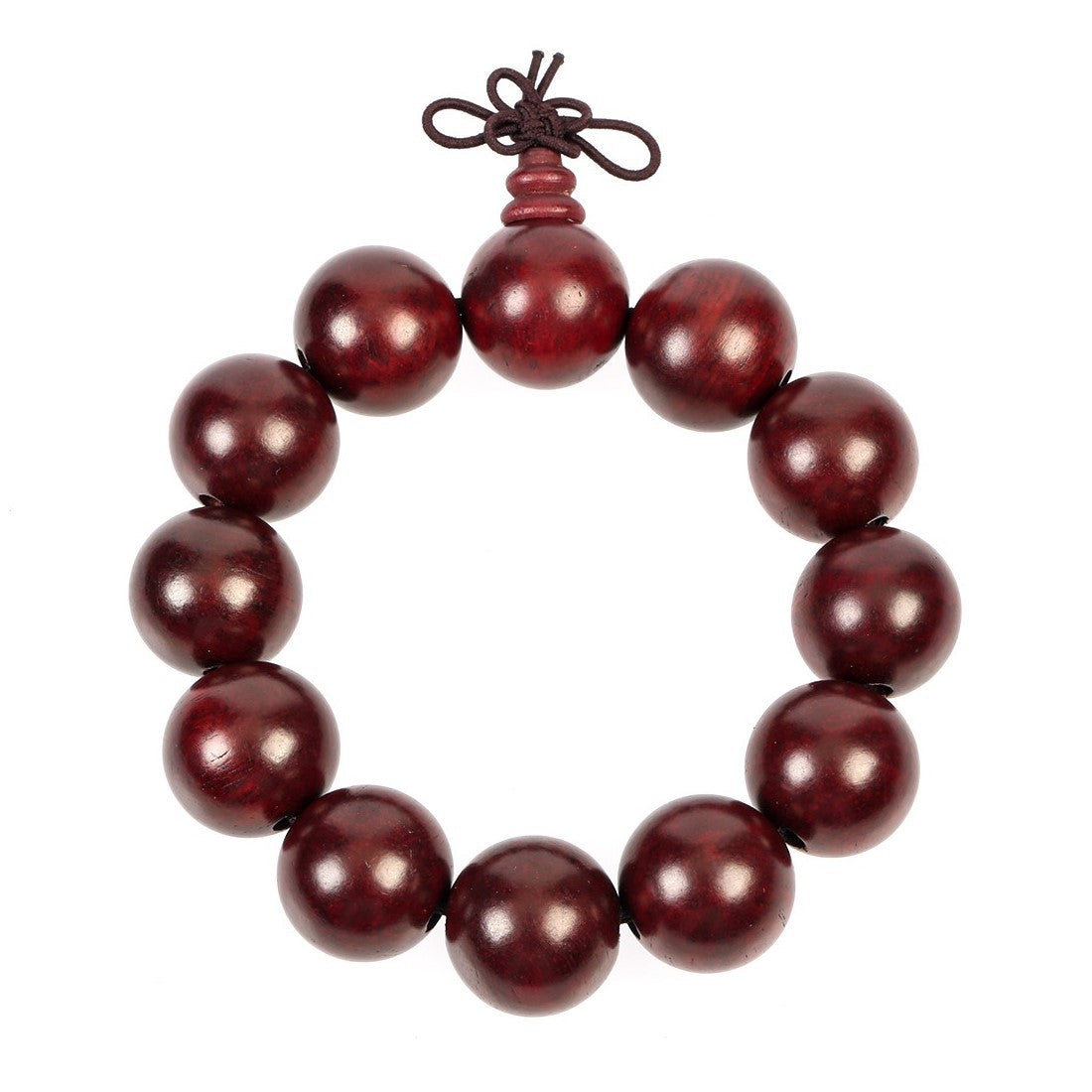 Natural Ebony Sour Branches Big Buddha Beads Round Beads Bracelet New Chinese Style Sandalwood Artistic Jewelry Bracelet for Men and Women
