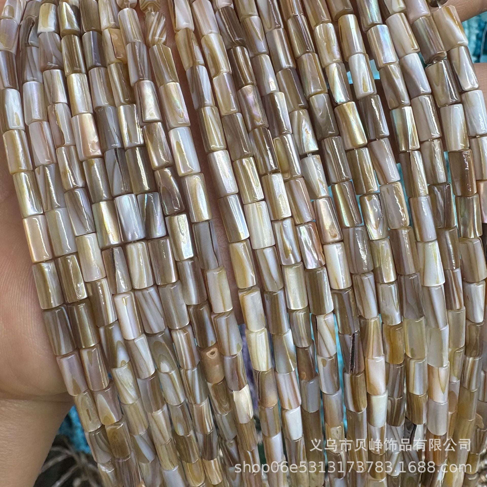 Natural Cow Tendon Shell Beads Round Tube Beads DIY Jewelry with Necklace Penguin Shell Oil Flower Shell Beads Bracelet Wholesale