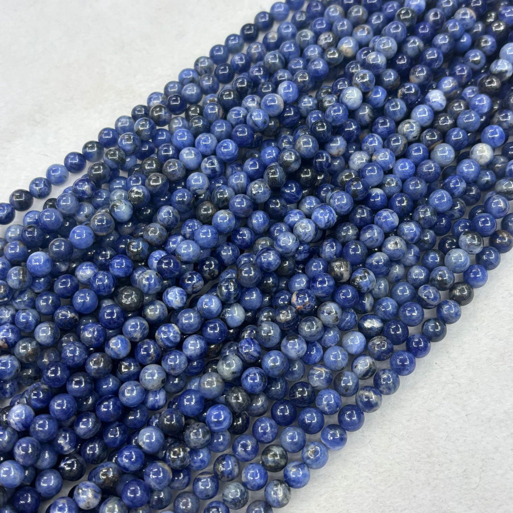 Natural stone loose beads blue grain round beads original handmade DIY jewelry bracelet necklace with beads beaded material semi-finished products