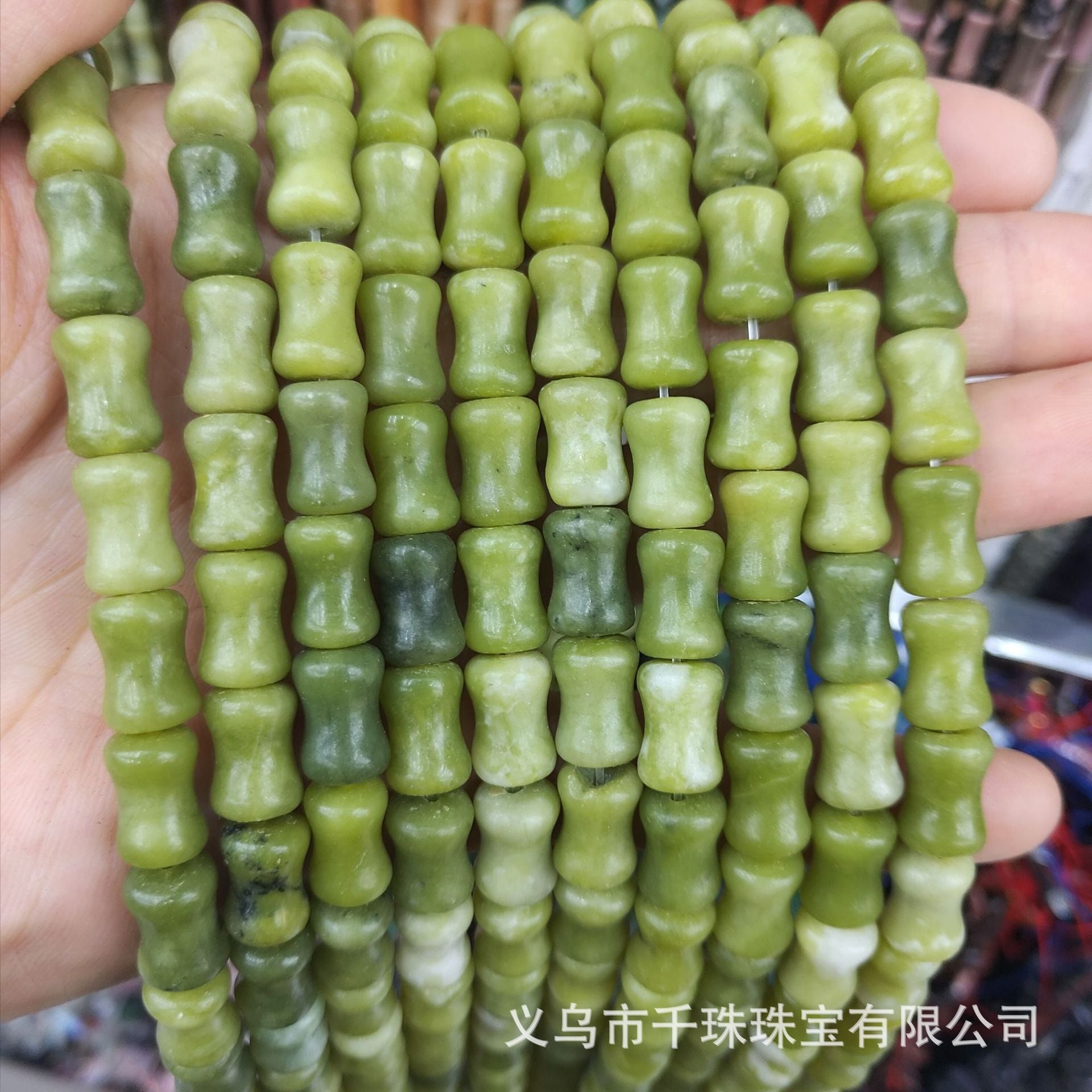 Natural Xinjiang Golden Silk Jade Bamboo Loose Beads Spacer Beads DIY Beaded Hairpin Necklace Bracelet Jewelry Accessories Wholesale
