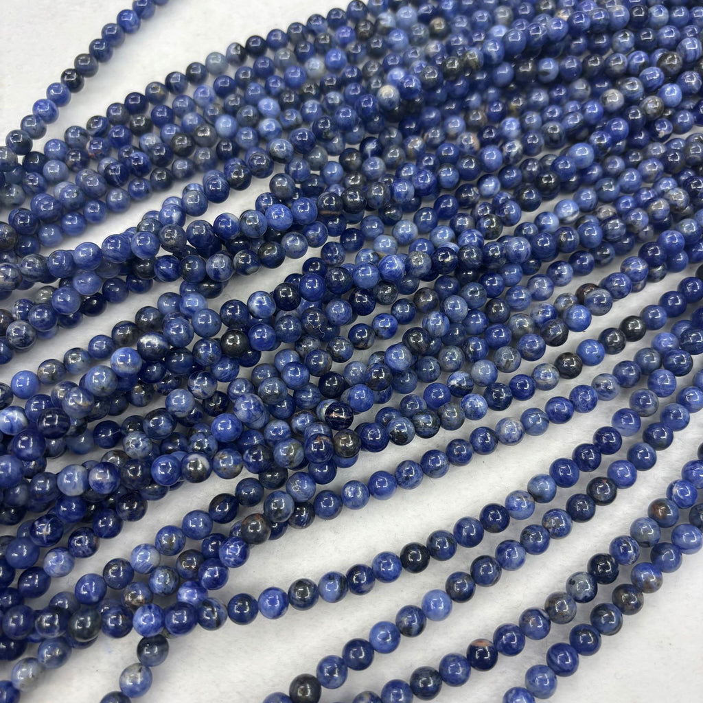 Natural stone loose beads blue grain round beads original handmade DIY jewelry bracelet necklace with beads beaded material semi-finished products