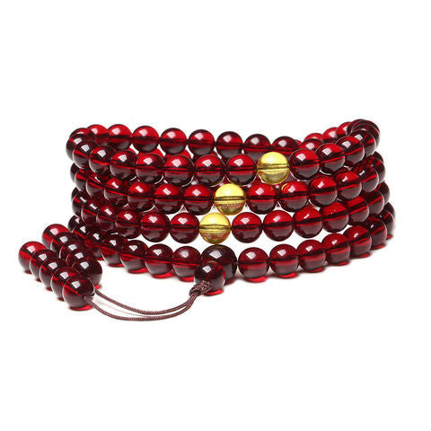 Myanmar Blood Pearl 108 beads beeswax bracelets for men and women Amber multi-ring bracelet necklace water purification beads