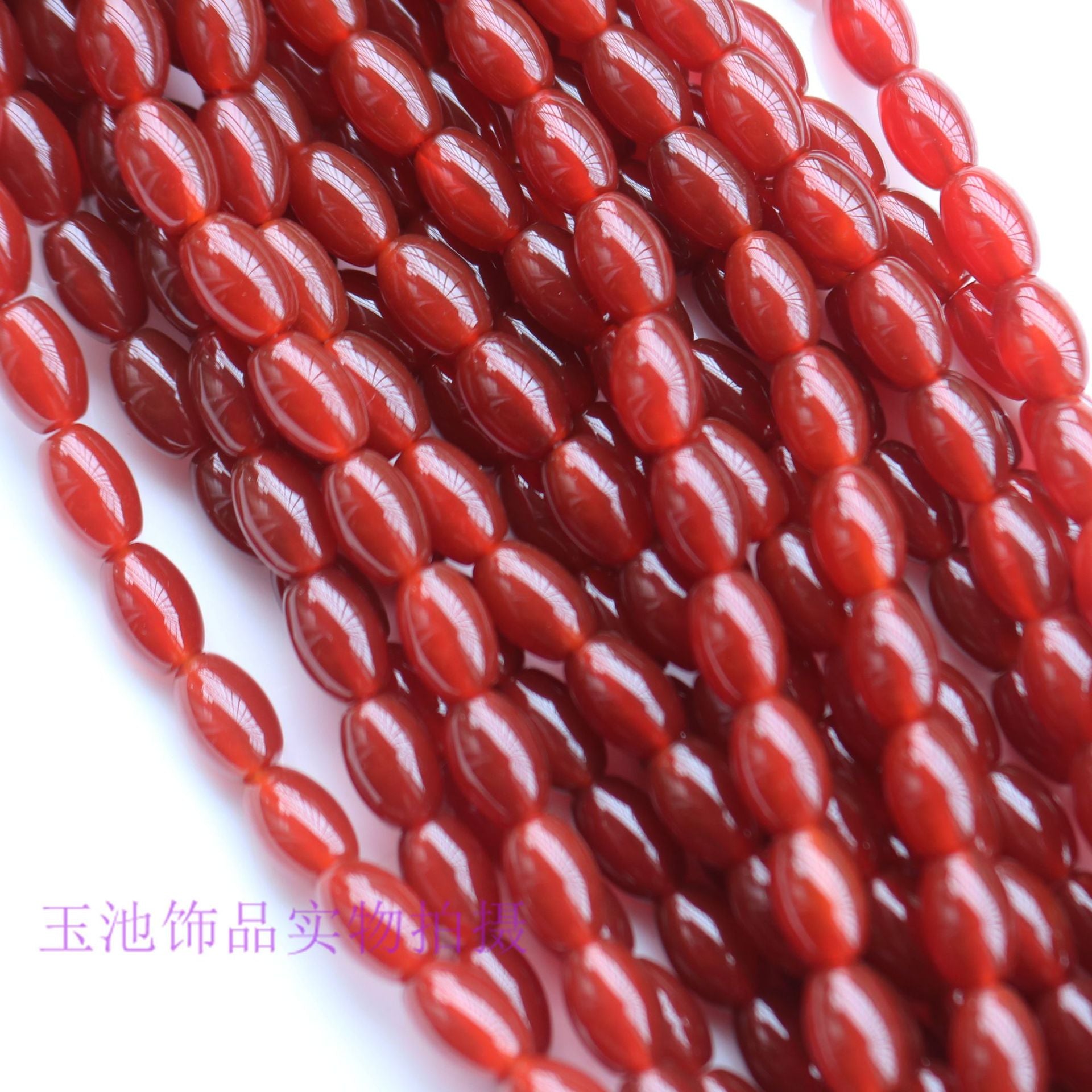 Natural Red Agate Rice Beads Agate Twisted Round Tube Beads Loose Bead Necklace Bracelet Spacer Beads Semi-Finished DIY Jewelry Accessories