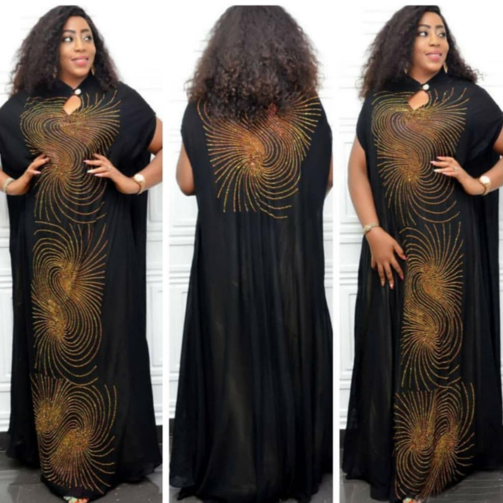 Cross-border supply of small collar whirlwind personality hot drilling fashion loose dress African women's dress clearance