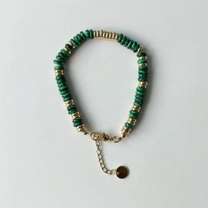Niche natural semi-precious stone color Frisbee necklace handmade beaded vintage temperament clavicle chain high multi-color optional