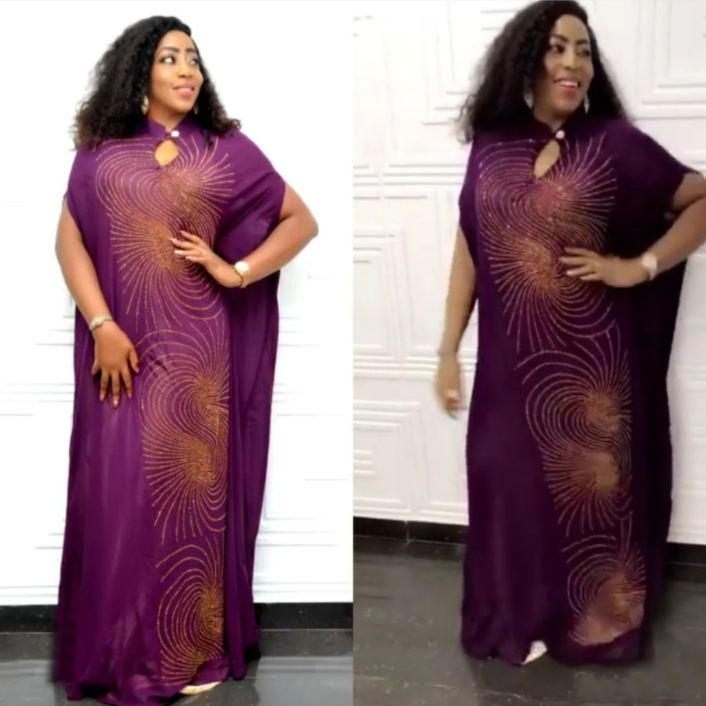 Cross-border supply of small collar whirlwind personality hot drilling fashion loose dress African women's dress clearance