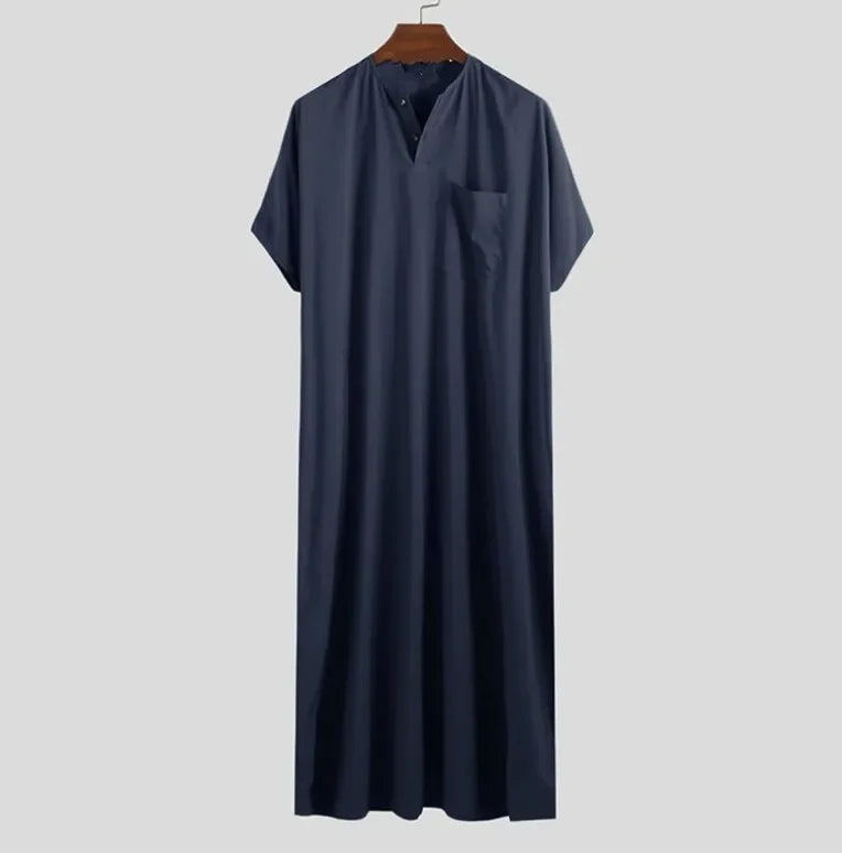 Abaya-Robe musulmane à manches courtes pour hommes, Kaftan arabe islamique, Vêtements vintage, Robe rétro, Moyen-Orient, Moyen-Orient, Été