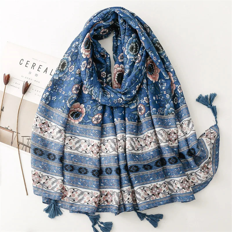 Châle en Viscose avec Pompon, Écharpe Africaine, Indienne, Ethnique, Géométrique, Florale, Haute Qualité, Bande Ronde, Hijab Musulman, Bufanda, 180x90cm