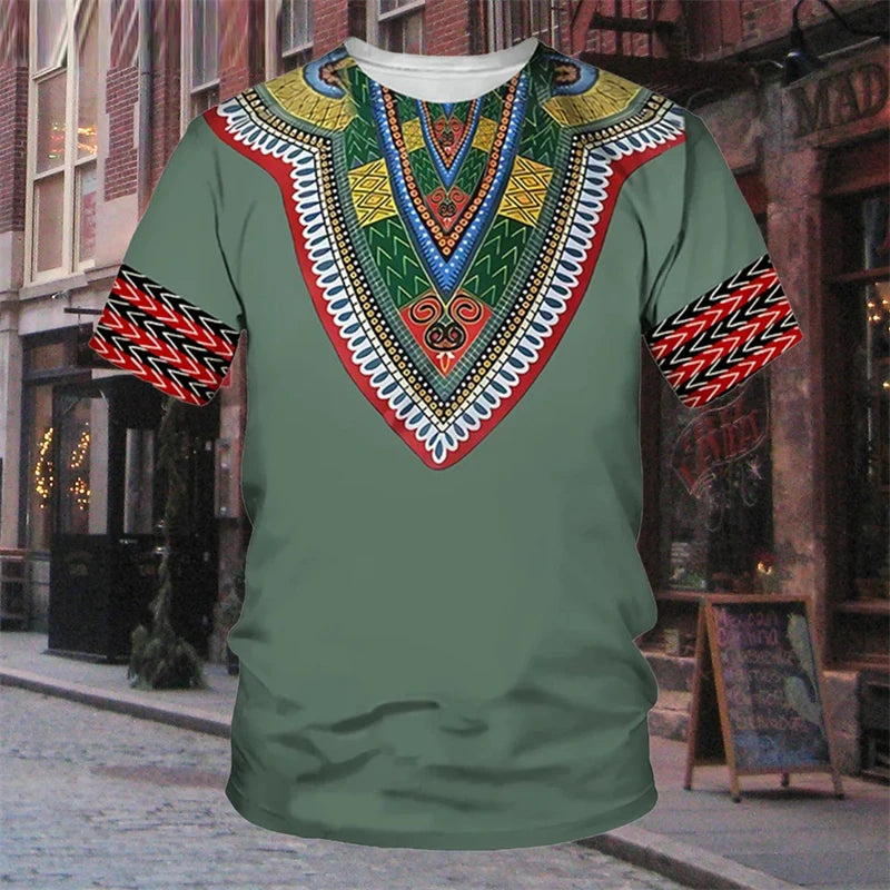 Robe traditionnelle africaine à rayures 7,5 nt, T-shirt décontracté, Streetwear, Col rond, Manches courtes, Économie, Ropa zones bre, Cool Designs Y-