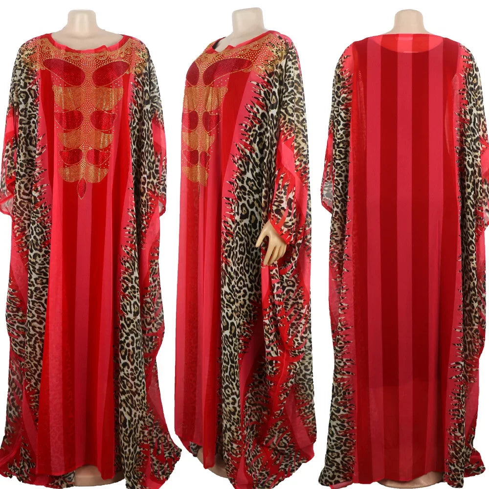 African Print Dresses for Women Muslim Maxi Dress Traditional Dashiki Diamond Abaya Dubai Boubou Robe Africa Morocco Gown Robes