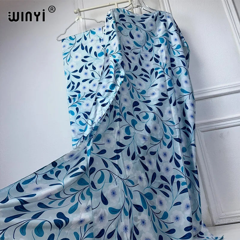 WINYI muslim african traditional dress for woman abaya dubai luxury 2024 Kaftan robes,Elegant Maxi Length Dress beach cover up