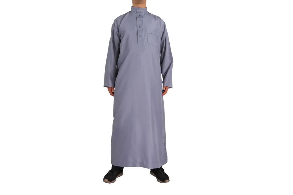 Vêtements islamiques hommes solide à manches longues en vrac musulman mâle arabie saoudite Pakistan Kurta Costumes musulmans robe musulmane caftan Thobe
