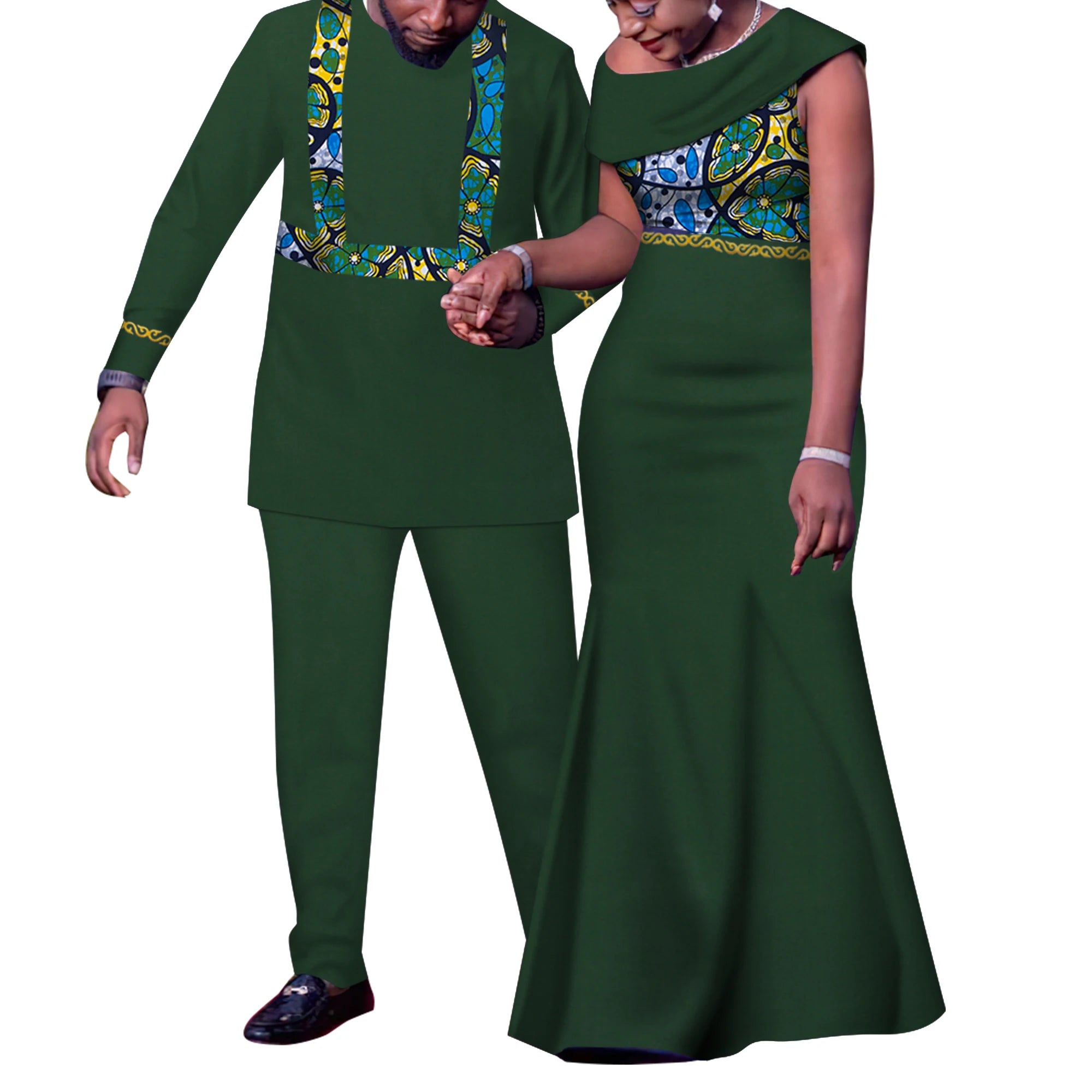 Tenues de Couple africain, ensembles assortis Dashiki, costume et robes pour hommes africains pour femmes, vêtements de fête pour Couple WYQ905