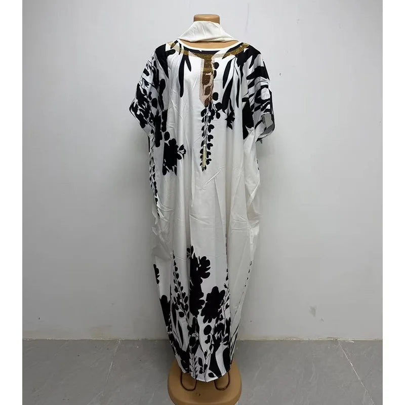African Women's Muslim Fashion Abaya Boubou Dashiki Ankara Outfit Evening Gown Dubai Kaftan Robe Marocaine - African Dresses