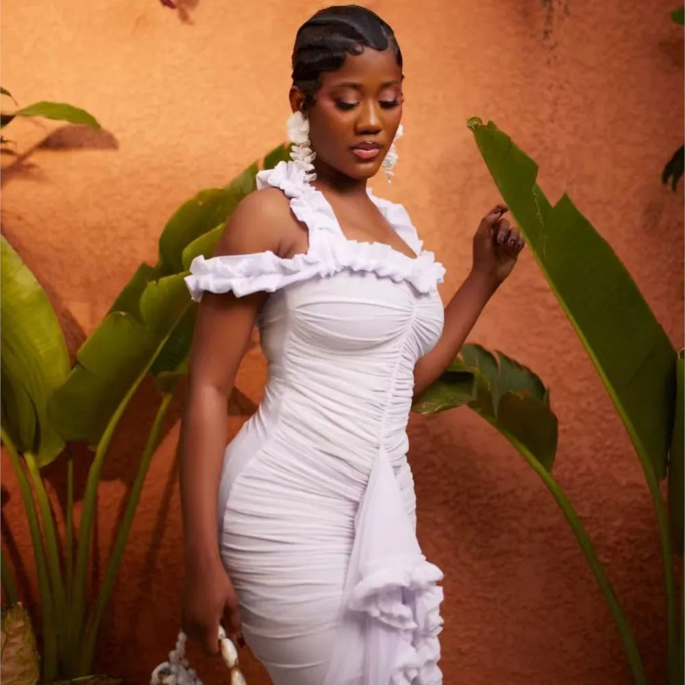 African Dresses For Women Elegant Off Shoulder Dashiki Maxi A-Line Dress Ladies Traditional African Clothing Fairy Dreaes