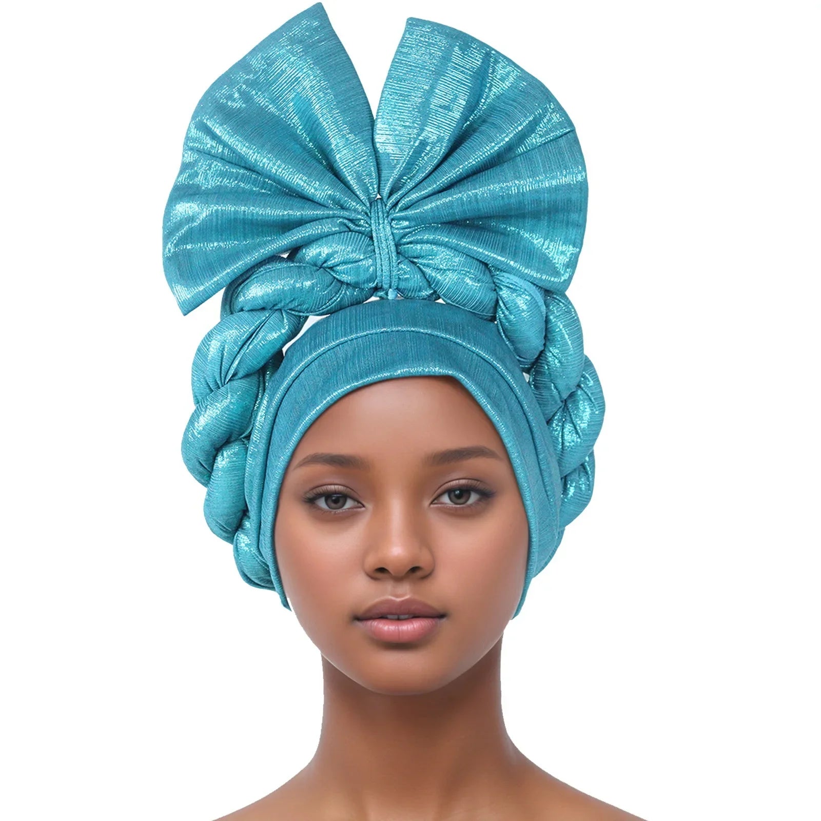 Turban Africain avec Nministériels d Exagéré pour Femme, Accessoire Nigérian pour ixde Mariage