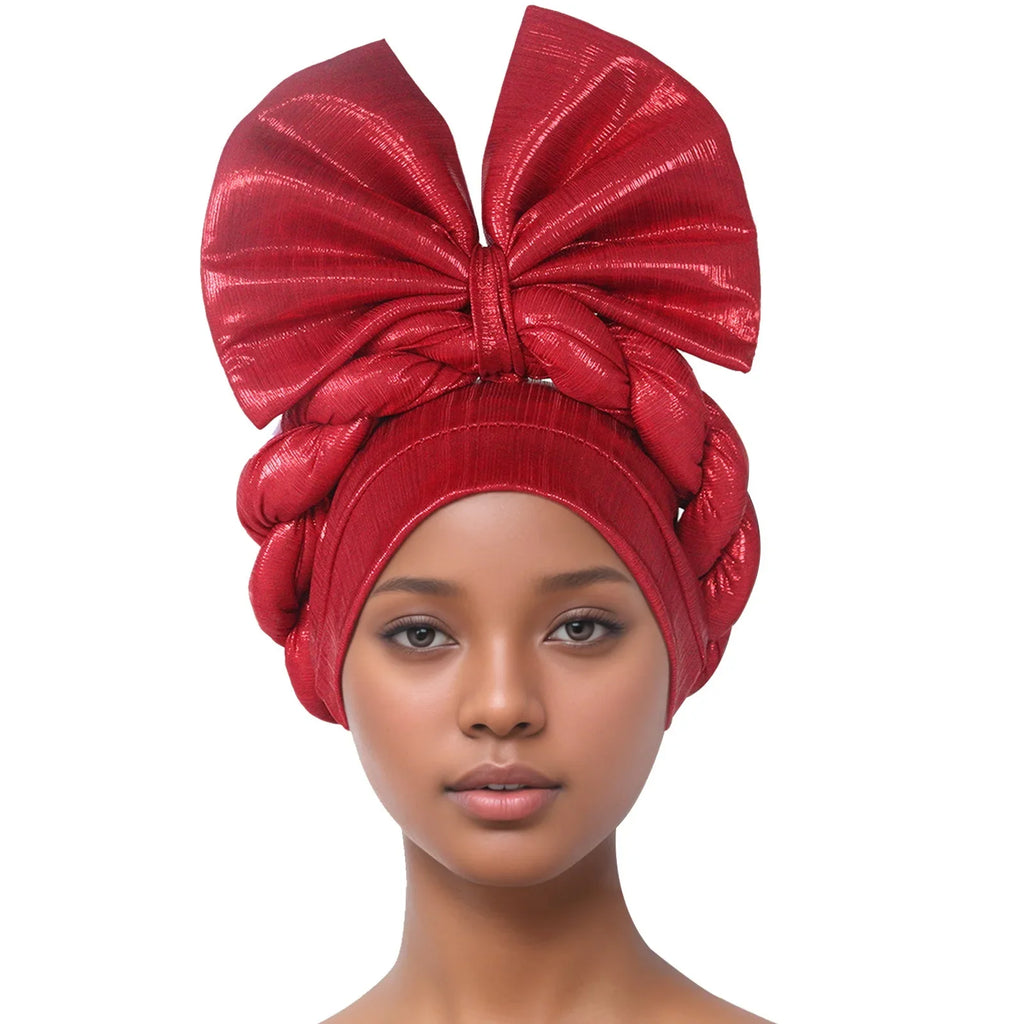 Turban Africain avec Nministériels d Exagéré pour Femme, Accessoire Nigérian pour ixde Mariage