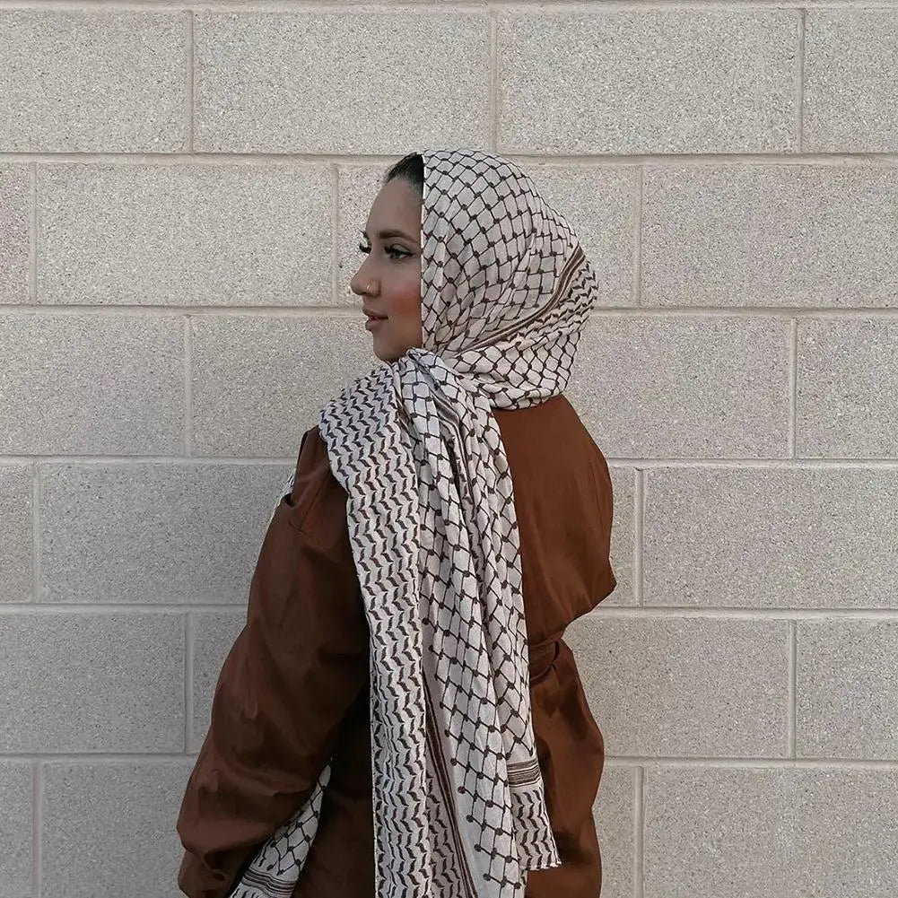 Traditionnel Arafat Kuffiyeh palestinien noir et blanc arabe Kafiya Shemagh Keffiyeh moyen-orient écharpe enveloppement Jacquard bandeau