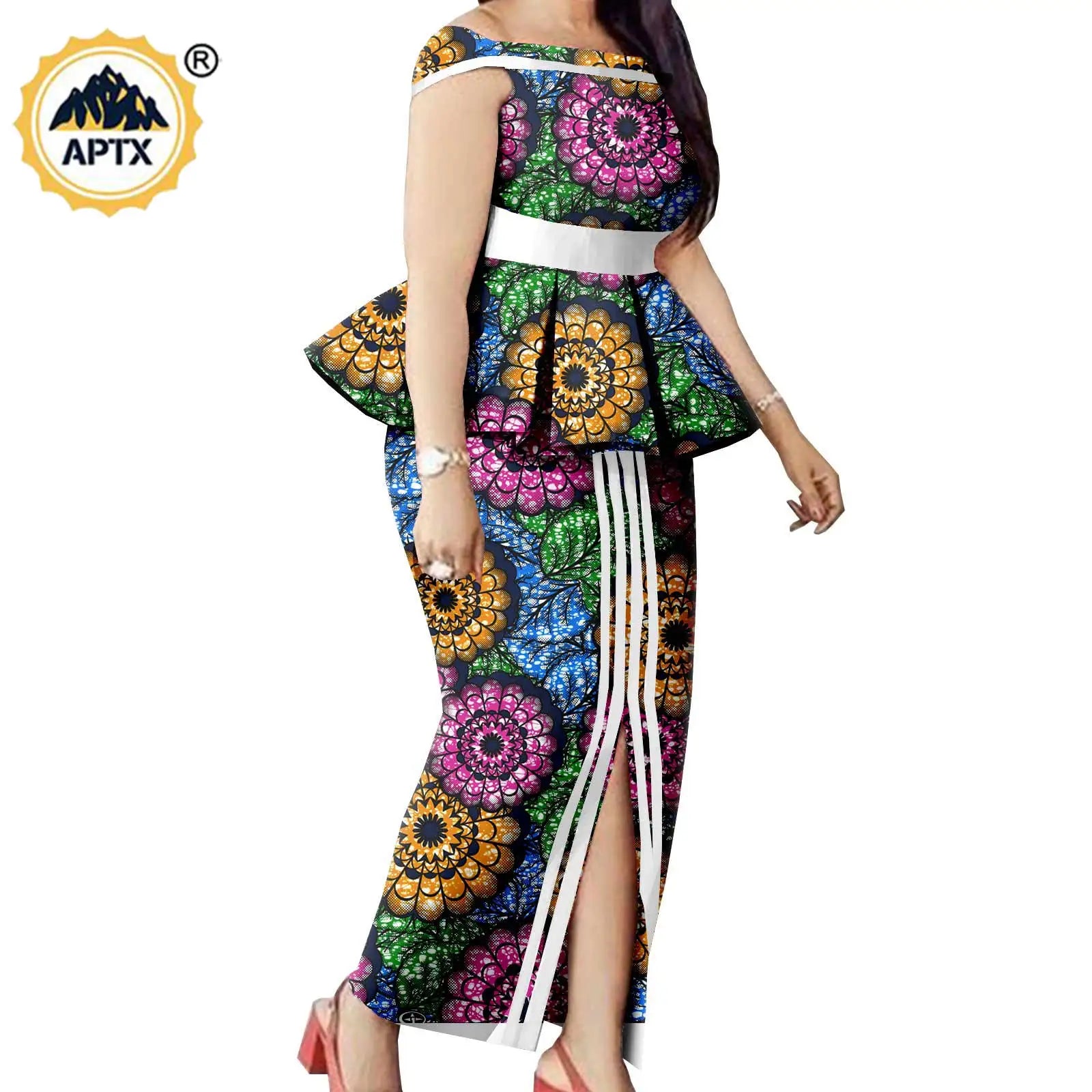 Tenues de couple assorties pour hommes, ensembles chemises et pantalons, robes africaines Dashiki pour femmes, haut et jupes fendues pour mariage, Y23C006