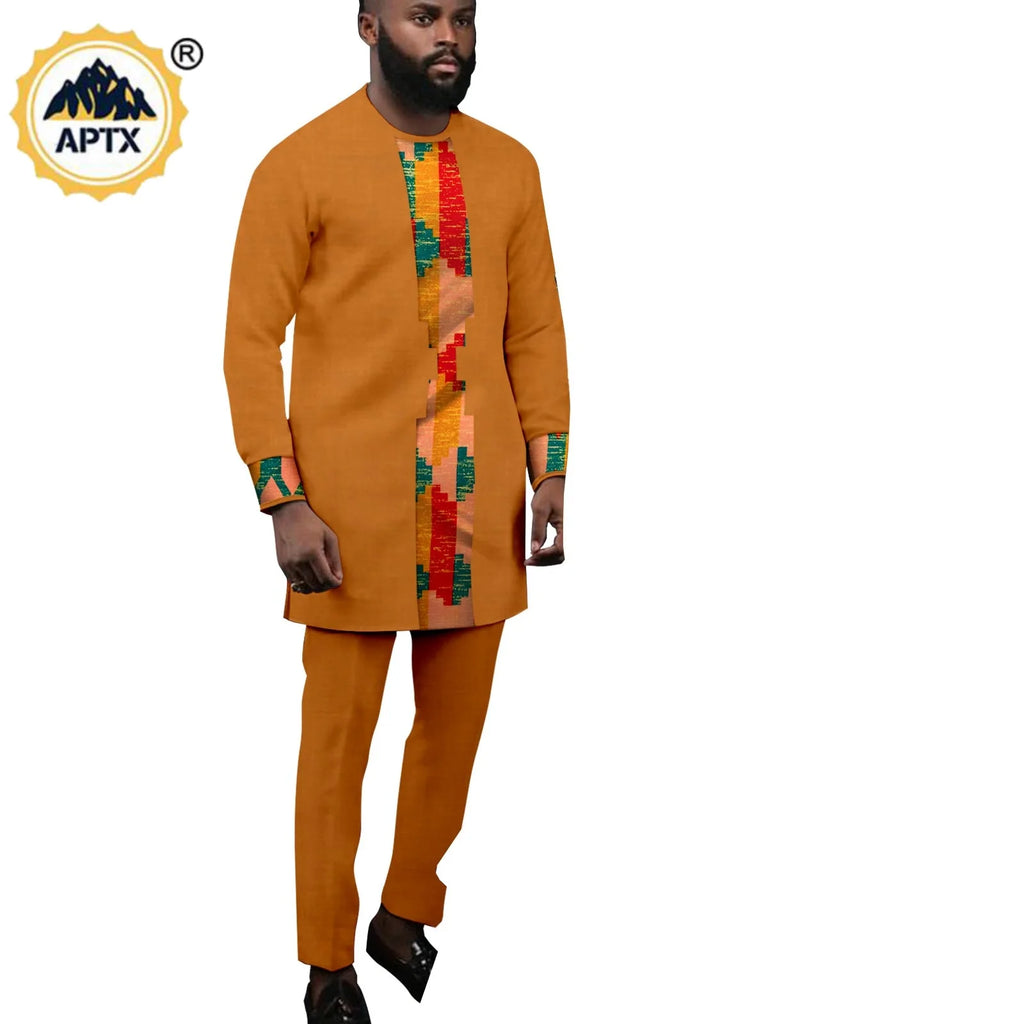 Vêtements Africains pour Couple, Robes sulfAssorties, Tenues pour Hommes, Ensembles Chemise et Pantalon, Dashiki, Robe de ixà Volants pour Dames, Y23C002